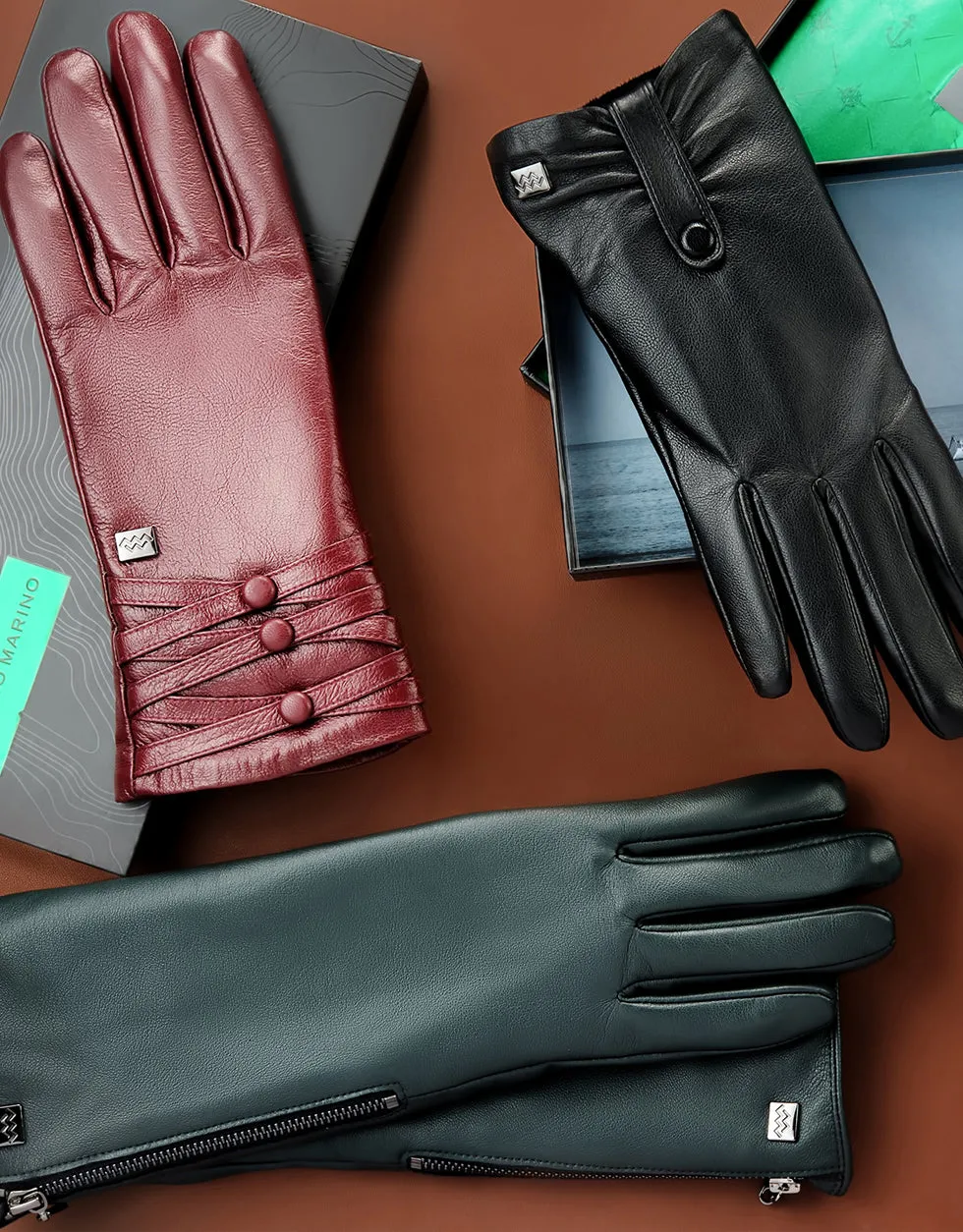 Bow Design Leather Gloves